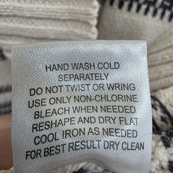 Olive +‎ Oak Beige Black Striped Open Front Cardigan Sweater S Long Sleeve Knit - Picture 11 of 14